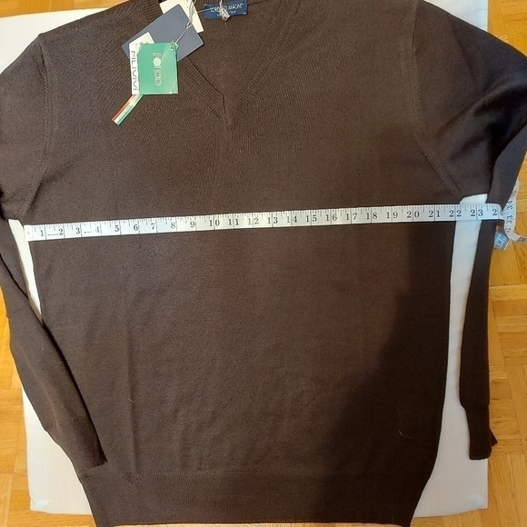 Classic Men’s Sweater Lorenzo Magni V-Neck Pullover Business Casual Minimalist - Picture 6 of 8